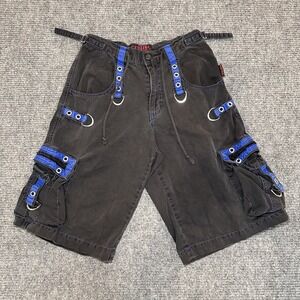 Tripp NYC Mens Shorts Sz S Blk/blue‎ Goth Zip Off Goth Punk Cargo Bondage